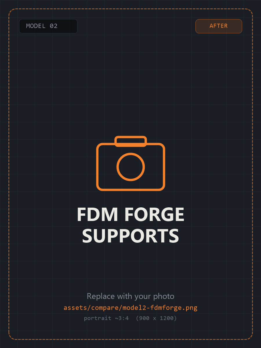 Model 02 with FDM Forge tree supports